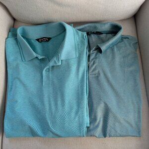 Pique Performance Polo shirts Teal Blue Green Size XL